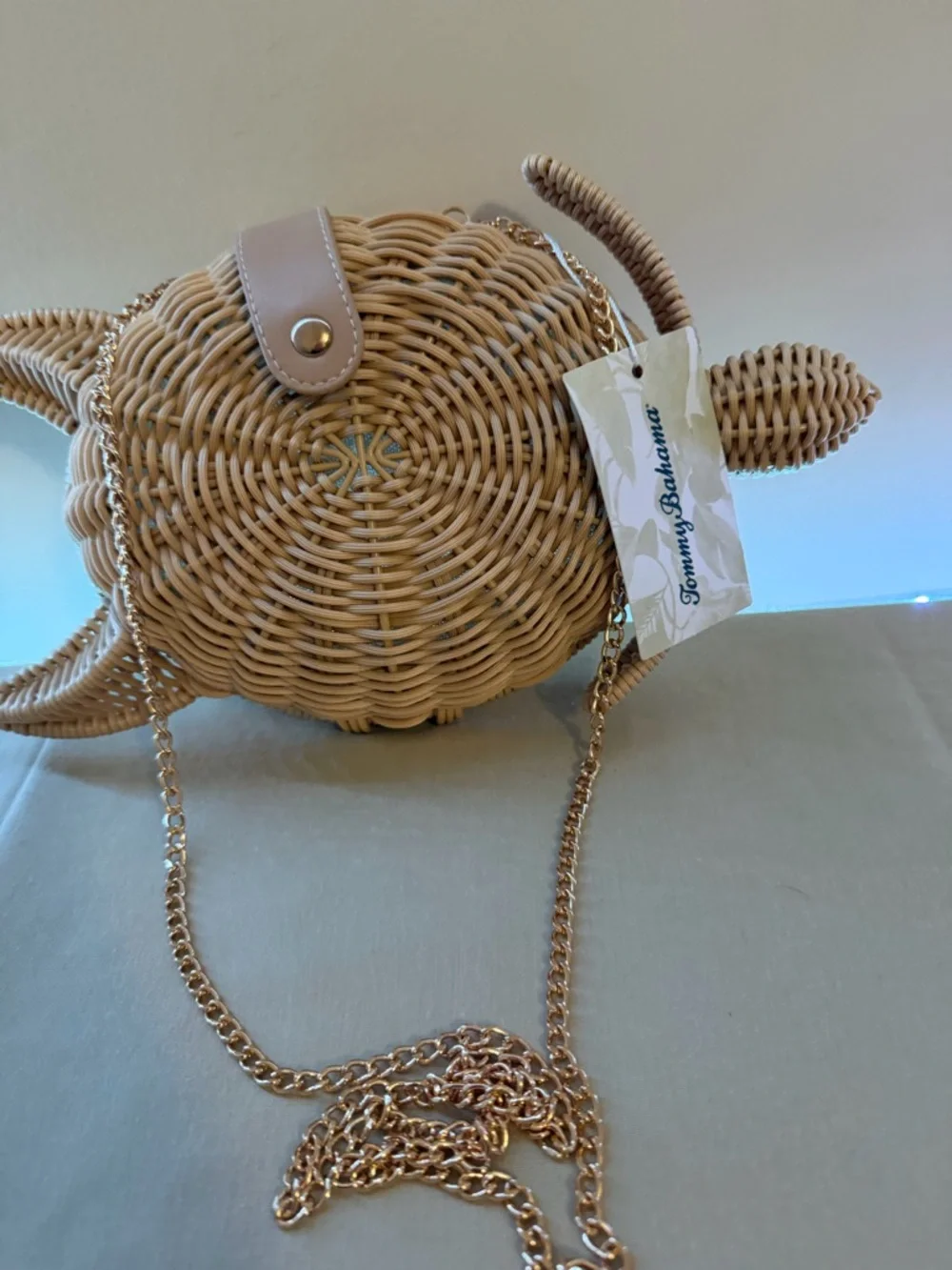 Tommy Bahama Woven Turtle Crossbody in Natural Tan - Picture 4 of 4